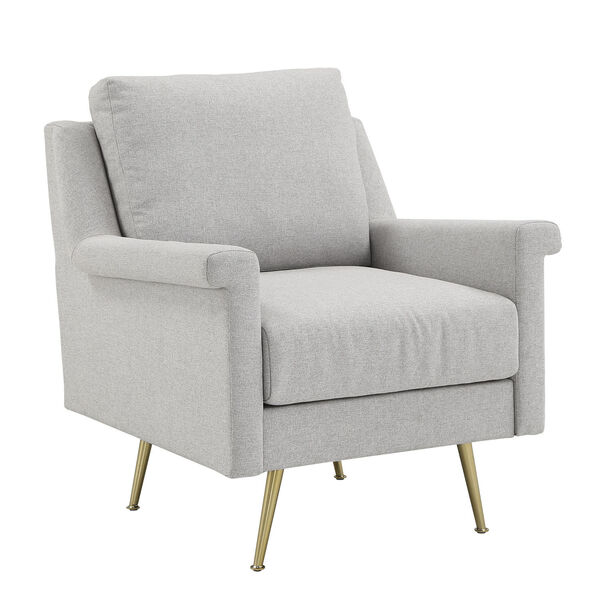 Nessa Gray Arm Chair with Gold Metal Led, image 1